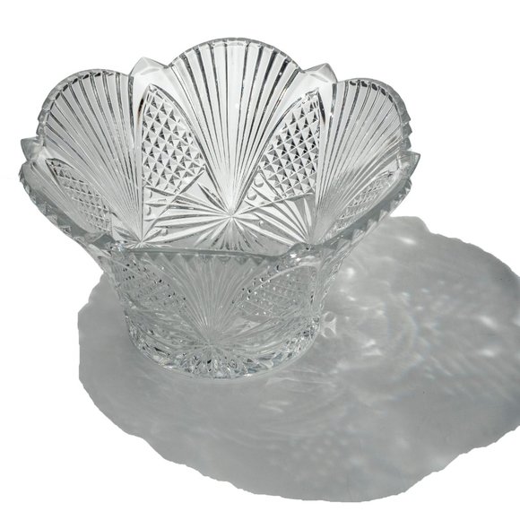 Imperial Crystal Art Deco Pattern Punch Bowl - Picture 3 of 4